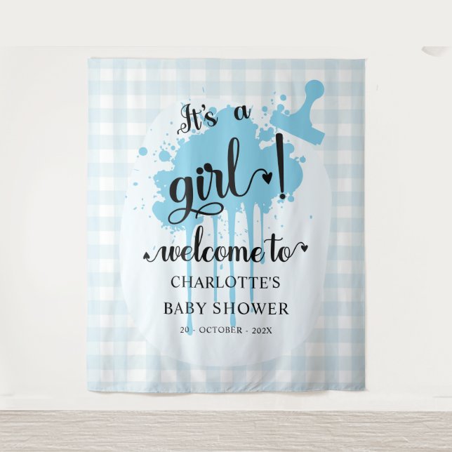 Tenture C'est une fille ! Fond de toile de fond de shower  (Devant)
