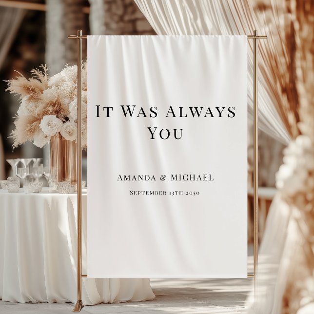 Tenture C'était toujours vous simple fond de mariage (Créateur téléchargé)