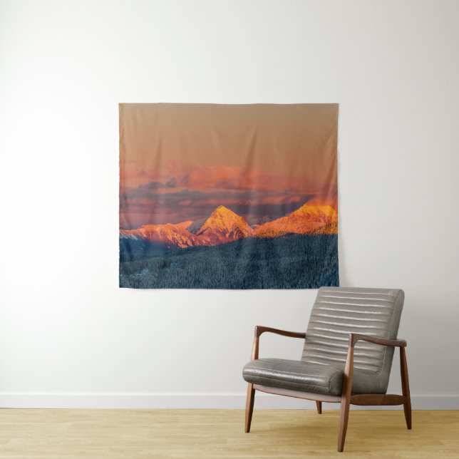 Tenture Chaîne de montagne orangée (En situation (horizontale))