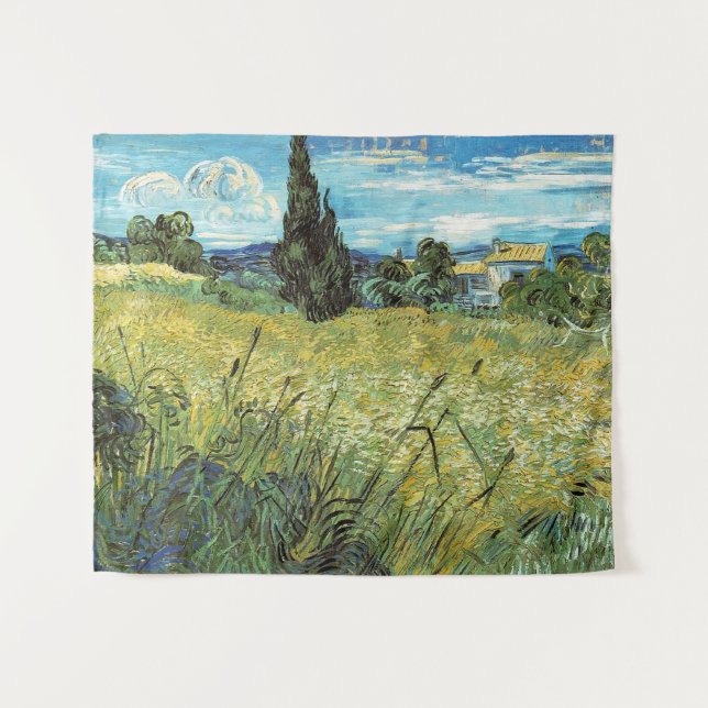 Tenture Champ de blé vert Vincent van Gogh (Devant (Horizontal))