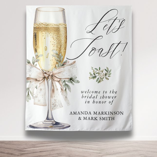 Tenture Champagne Trinquons à l'Hiver Réception de Mariage (Créateur téléchargé)