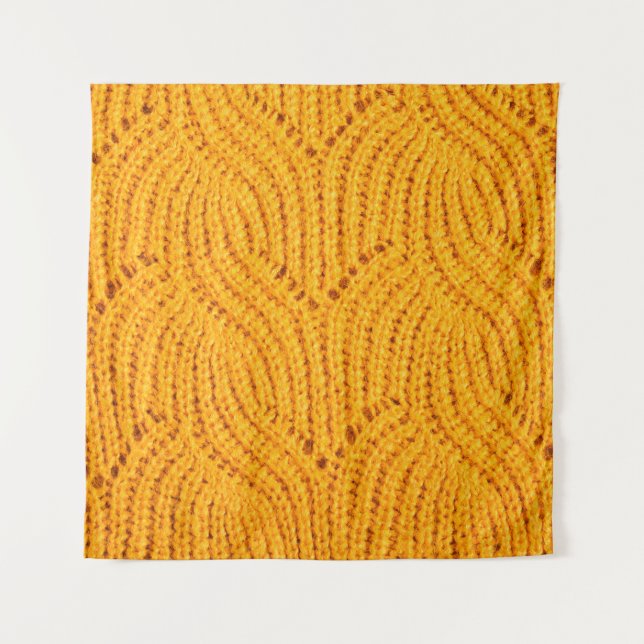 Tenture Chandail en tricot orange, arrière - plan texturé. (Devant)