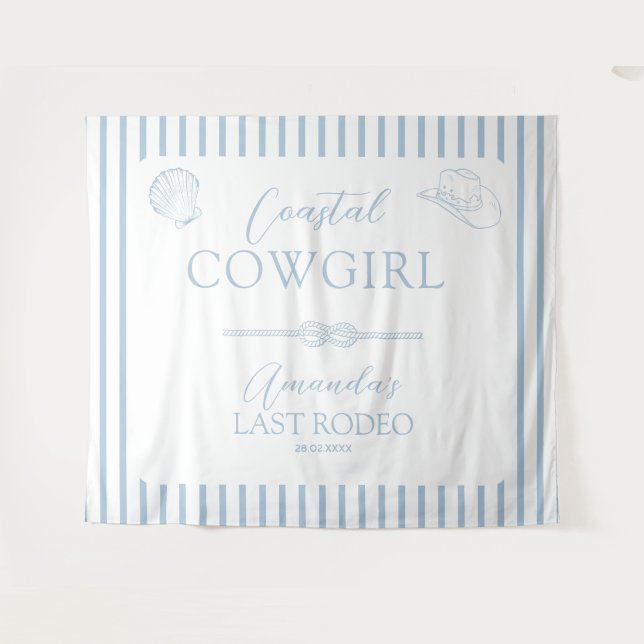 Tenture Chapeau de Cowgirl de la Côte Fête de Bachelorette (Devant (Horizontal))