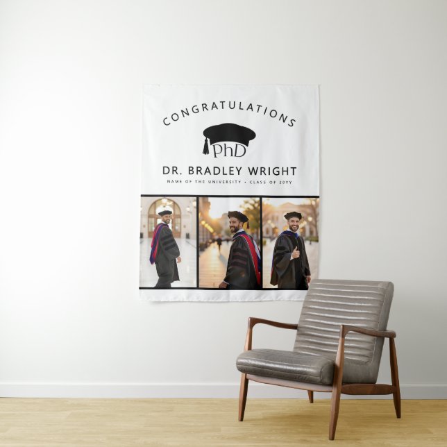 Tenture Chapeau de remise des diplômes de doctorat PhD (En situation)