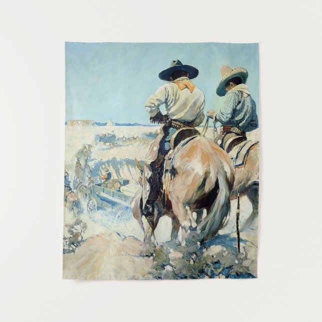 Tenture Chariot de ravitaillement Western Art par NC Wyeth (Devant)