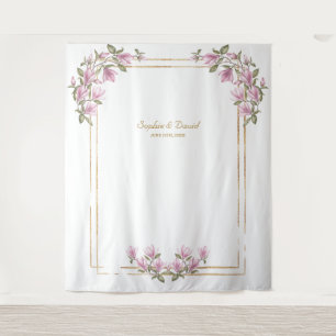 Tenture Charmant stand de mariage avec magnolia en fleurs