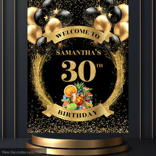 Tenture Charmante bannière de cocktail Whiskey 30e anniver