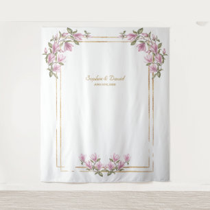 Tenture Charming Magnolia Bloom Photo Booth Mariage