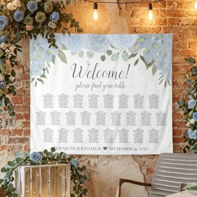 Tenture Chartre de placement de mariage à 25 tables Roses  (Créateur téléchargé)