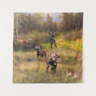 Tenture Chasse au faisan avec un Poudelpointers
