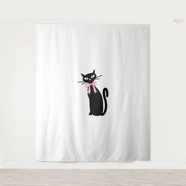 Tenture Chat Atomique avec chatte rose Chatte Fille Nettoy (Devant)