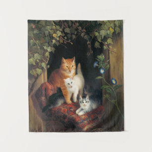 Tenture Chat avec chatons (Art animal)