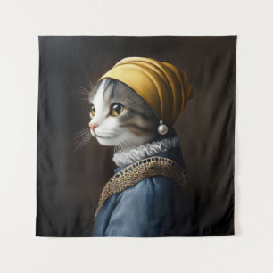 Tenture Chat avec oreille perle