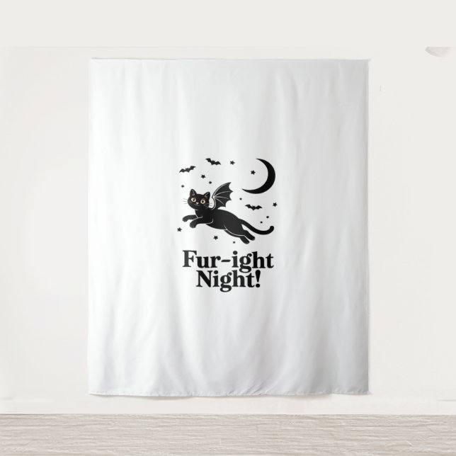 Tenture Chat d'Halloween Éffrayant et élégant inspiré Feli (Devant)