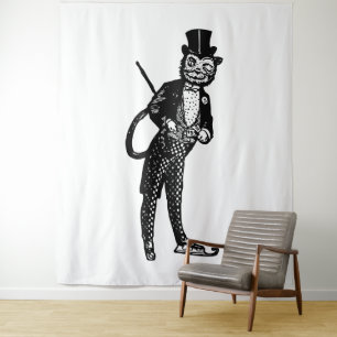 Tenture Chat d'opéra sophistiqué vintage