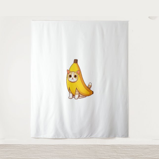 Tenture Chat en costume de banane (Devant)