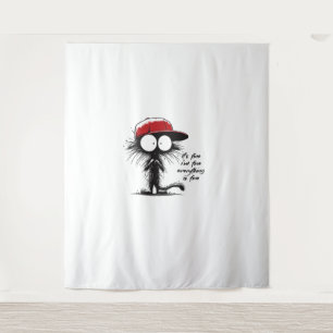 Tenture Chat noir C'est bon Je vais bien Tout va bien Fu