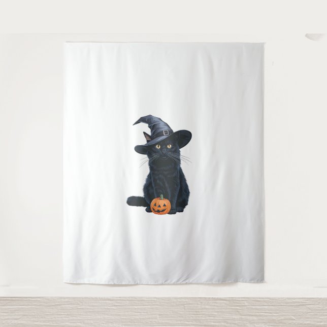 Tenture Chat Noir Halloween Costume Citrouille Pour Femmes (Devant)