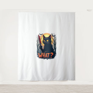 Tenture Chat Quel Chat Noir Meurtrier Avec Costume Couteau
