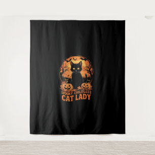 Tenture Chat sans enfant Lady Halloween élection sorcière 