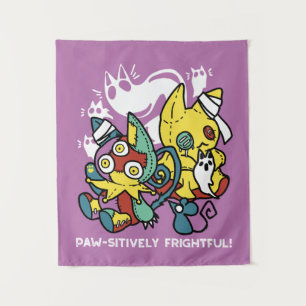 Tenture Chats déplaisants Halloween Art : Paw-sitly Fright