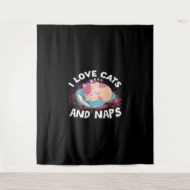 Tenture Chats marrants avec Citation Chat-Lover (Devant)