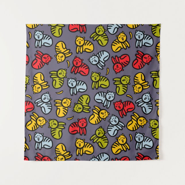 Tenture Chats plus bananes (Devant)