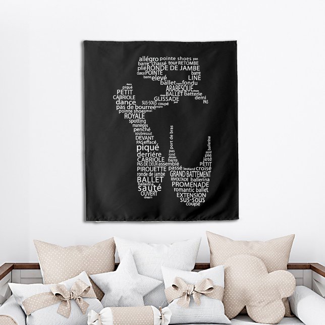 Tenture Chaussure de ballet Typographie Noir et Blanc (Créateur téléchargé)