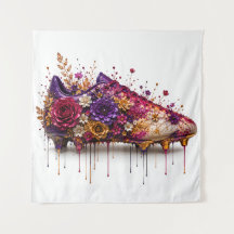 Chaussure de football florale vibrante dégoulinant