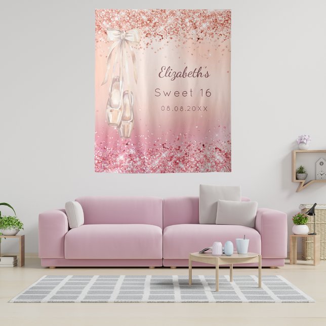 Tenture Chaussures de ballerine à paillettes rose gold pou (Créateur téléchargé)