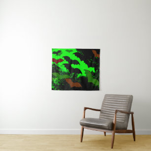 Tenture Chauves-souris en vol vert