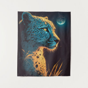 Tenture Cheetah Animal Portrait Peinture Faune En Plein Ai