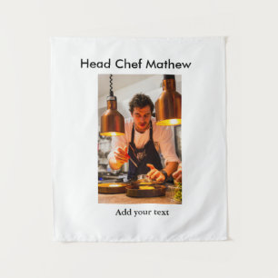 Tenture Chef cuisinier ajouter nom texte hommes cuisine bo