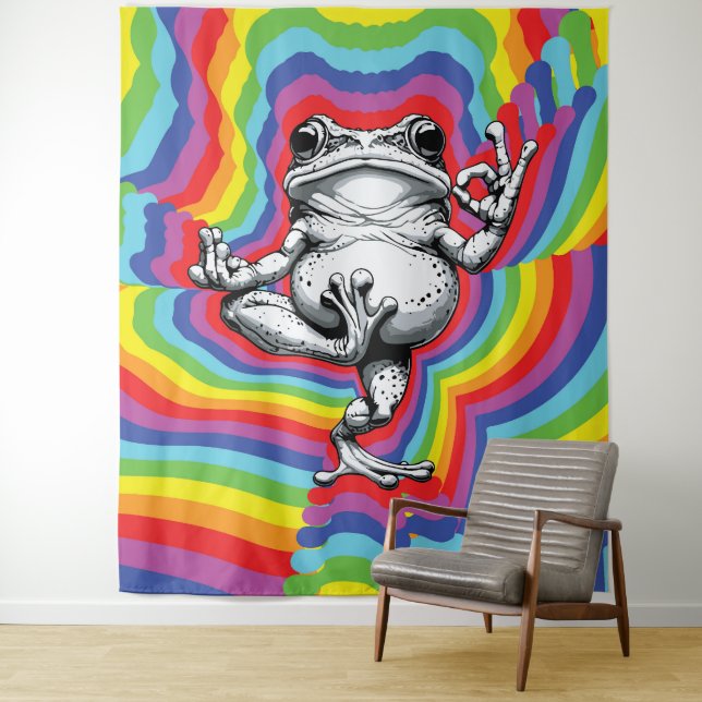 Tenture Chef-d'œuvre de Grenouille Zen (En situation)