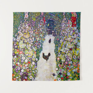 Tenture Chemin de jardin avec poulets, Gustav Klimt
