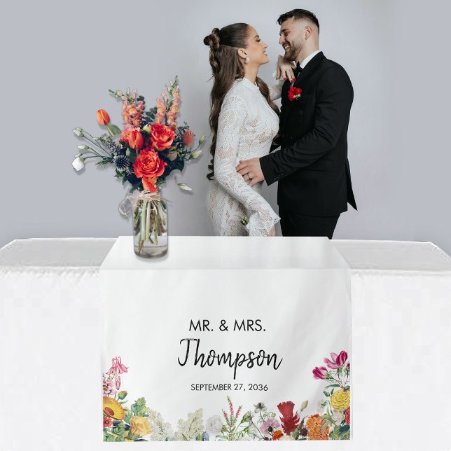 Tenture Chemin de table de mariage personnalisé Jardin flo (Wedding Table Runner Custom Floral Garden Tapestry)