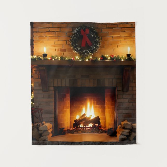 Tenture Cheminée de Noël (Devant)