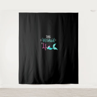 Tenture Chemise 4ème Anniversaire Fille Sirène Fête Mignon
