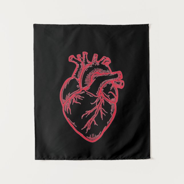 Tenture Chemise de la Saint-Valentin Cœur Anatomique (Devant)