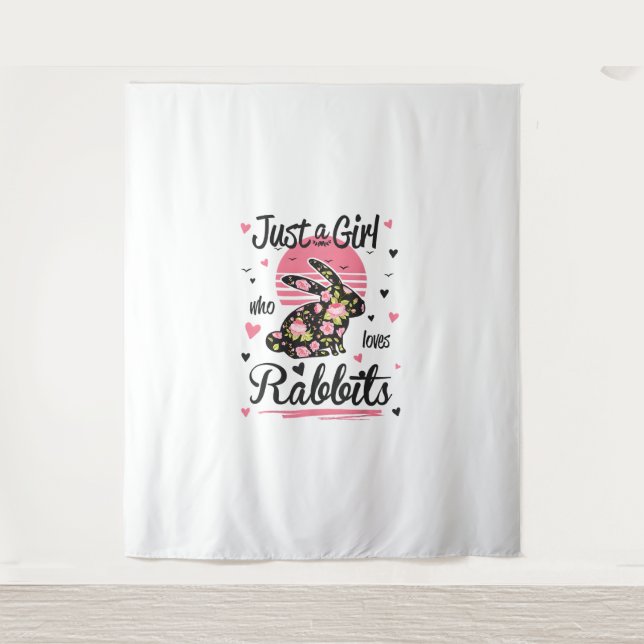 Tenture Chemise lapin. Juste une fille qui aime les lapins (Devant)