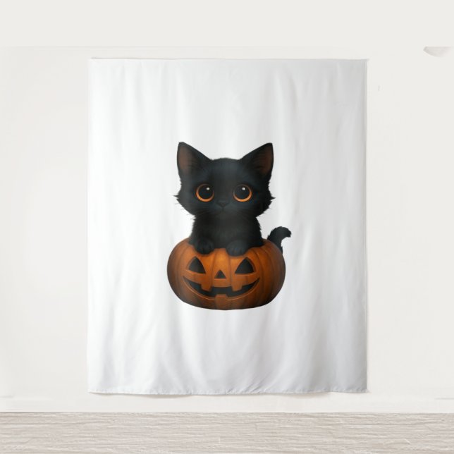 Tenture Chemise T-Shirt retro Halloween Ghost et Chat surd (Devant)