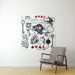 Tenture Cheshire Chat classique alice au merveilleux fou