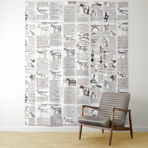 Tenture Cheval Antique Publicité Journal Art