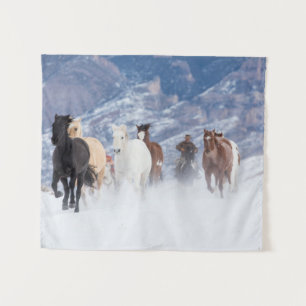 Tenture Cheval courant dans la neige