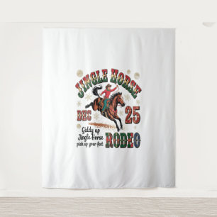 Tenture Cheval Jingle Rodeo de Noël