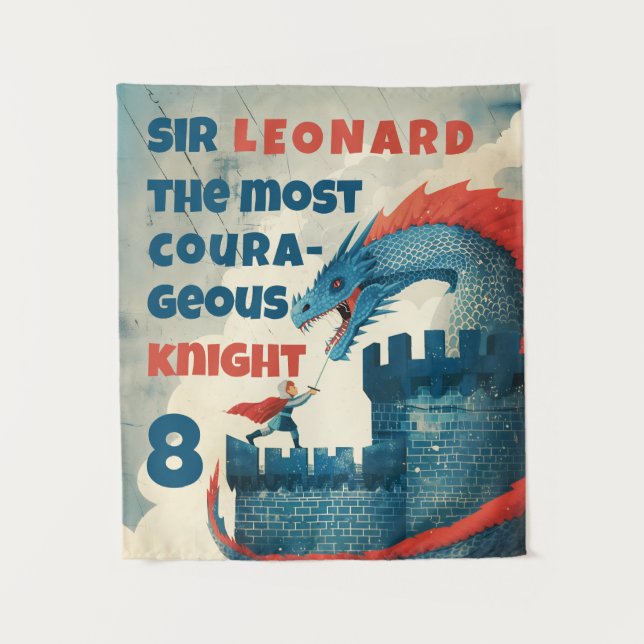 Tenture Chevalier et dragon sans peur (Devant)