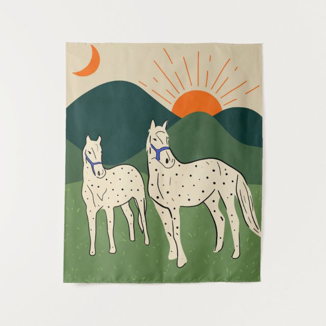 Tenture Chevaux des Highlands (Devant)