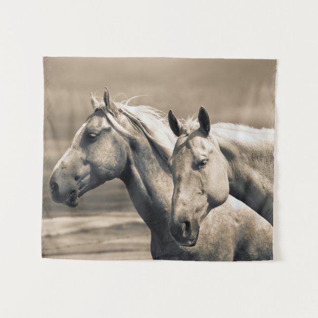 Tenture Chevaux Quarter Horses dans la Prairie Canadienne (Devant (Horizontal))