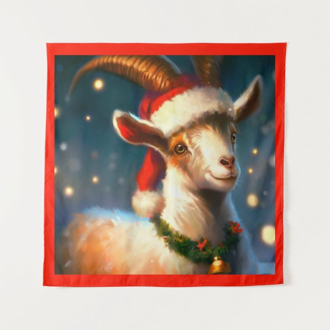 Tenture Chèvre de Noël 2 (Devant)