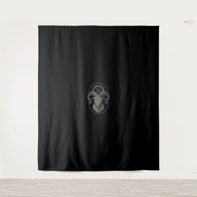 Tenture Chèvre Diable Pentagramme Baphomet Satan Occulte S (Devant)